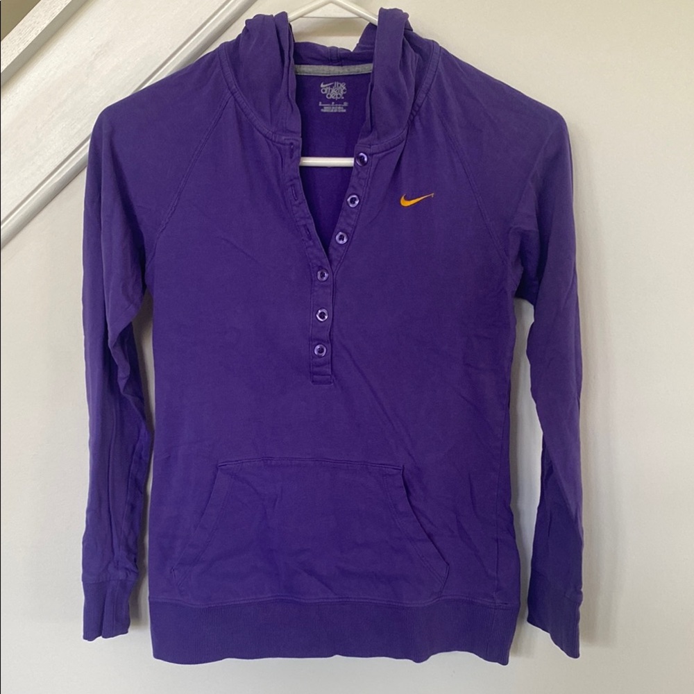 Nike Purple Long Sleeve Polo Sweatshirt